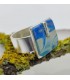 Mokume blue ring