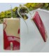 Mokume hooked red earrings